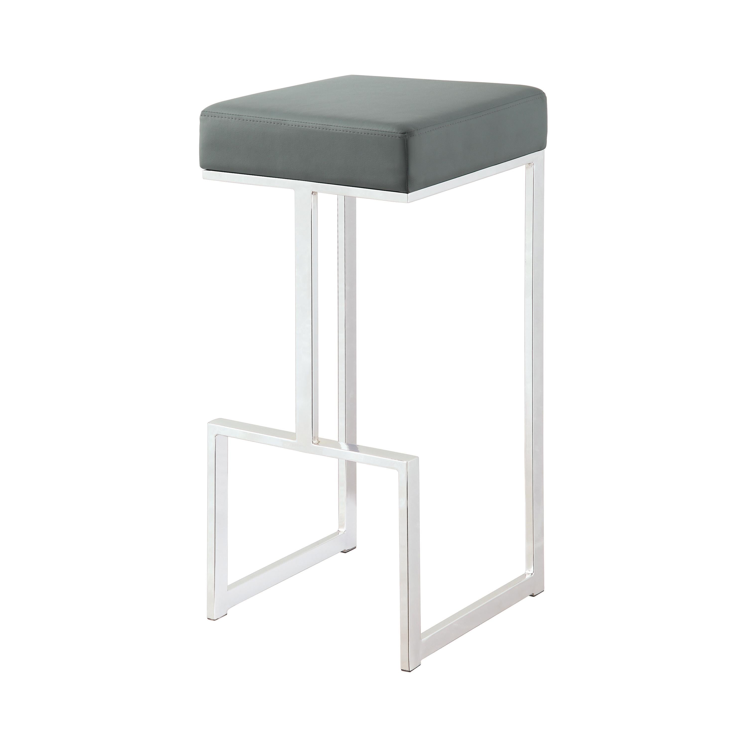 Coaster Furniture Gervase 105262 Square Bar Stool - Grey and Chrome IMAGE 1